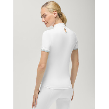 Polo de concurso Linsay Tommy Hilfiger Equestrian de manga corta para mujer Blanco óptico