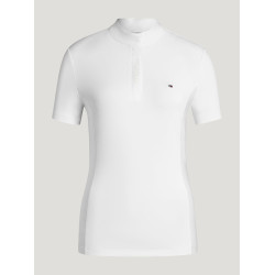 Polo de concurso Selma Tommy Hilfiger Equestrian de manga corta para mujer Blanco óptico