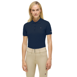 Polo de manga corta Tommy Hilfiger Equestrian para mujer Cielo del desierto Azul