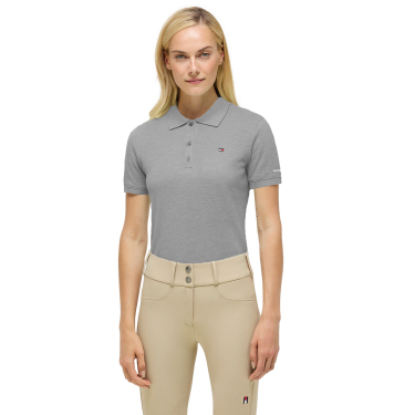 Polo de manga corta Tommy Hilfiger Equestrian para mujer Gris mezclado