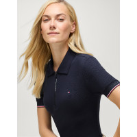 Polo con cremallera Anaheim Tommy Hilfiger Equestrian para mujer Cielo del desierto Azul