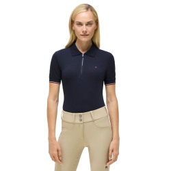 Polo con cremallera Anaheim Tommy Hilfiger Equestrian para mujer Cielo del desierto Azul Polo con cremallera Anaheim Tommy Hilfiger Equestrian para mujer Cielo del desierto Azul