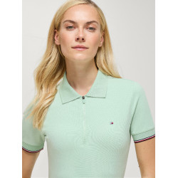 Polo con cremallera Anaheim Tommy Hilfiger Equestrian para mujer Menta Belair Verde