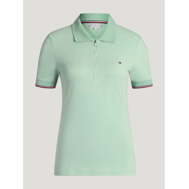 Polo con cremallera Anaheim Tommy Hilfiger Equestrian para mujer Menta Belair Verde