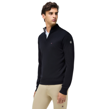 Jersey 1/4 cremallera para hombre Tommy Hilfiger Equestrian Irvine Cielo del desierto Azul