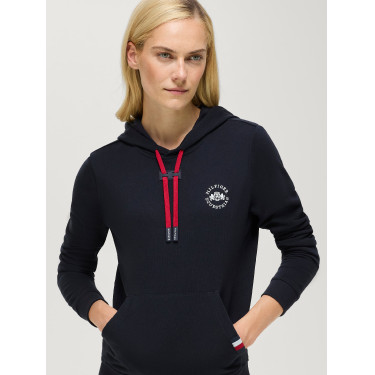 Sudadera con capucha Laguna Tommy Hilfiger Equestrian para mujer con logotipo Cielo del desierto Azul