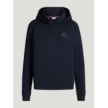 Sudadera con capucha con strass Hollywood Tommy Hilfiger Equestrian mujer Cielo del desierto Azul