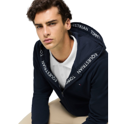 Sudadera con capucha con cremallera Tommy Hilfiger Equestrian Ventura para hombre Cielo del desierto Azul