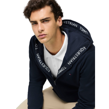 Sudadera con capucha con cremallera Tommy Hilfiger Equestrian Ventura para hombre Cielo del desierto Azul
