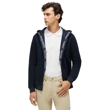 Sudadera con capucha con cremallera Tommy Hilfiger Equestrian Ventura para hombre Cielo del desierto Azul