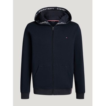 Sudadera con capucha con cremallera Tommy Hilfiger Equestrian Ventura para hombre Cielo del desierto Azul