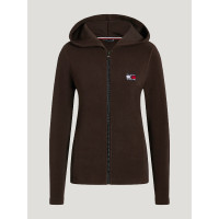 Sudadera con capucha con cremallera Tommy Hilfiger Equestrian para mujer Whitney Brookwood Marrón Sudadera con capucha con cremallera Tommy Hilfiger Equestrian para mujer Whitney Brookwood Marrón