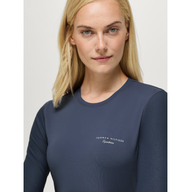 Camiseta Adel Sunguard de manga larga Tommy Hilfiger Equestrian para mujer Índigo desteñido