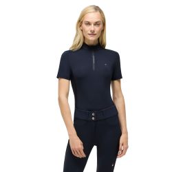 Camiseta de entrenamiento Tommy Hilfiger Equestrian Palma 1/4 Zip para mujer de manga corta Cielo del desierto Azul Camiseta de entrenamiento Tommy Hilfiger Equestrian Palma 1/4 Zip para mujer de manga corta Cielo del desierto Azul