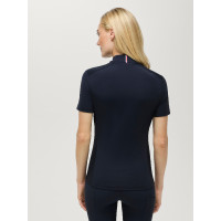 Camiseta de entrenamiento Tommy Hilfiger Equestrian Palma 1/4 Zip para mujer de manga corta Cielo del desierto Azul