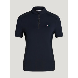 Camiseta de entrenamiento Tommy Hilfiger Equestrian Palma 1/4 Zip para mujer de manga corta Cielo del desierto Azul Camiseta de entrenamiento Tommy Hilfiger Equestrian Palma 1/4 Zip para mujer de manga corta Cielo del desierto Azul