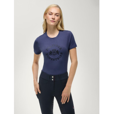 Camiseta de manga corta Pasadena Tommy Hilfiger Equestrian mujer Índigo desteñido Azul