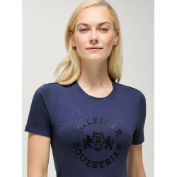 Camiseta de manga corta Pasadena Tommy Hilfiger Equestrian mujer Índigo desteñido Azul