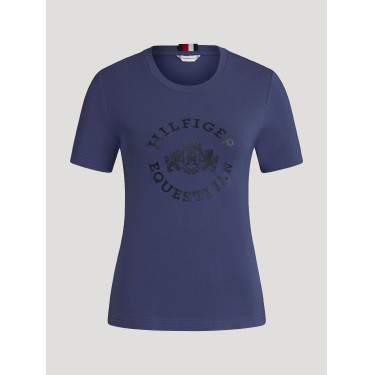 Camiseta de manga corta Pasadena Tommy Hilfiger Equestrian mujer Índigo desteñido Azul