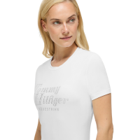 Camiseta de manga corta con strass Tommy Hilfiger Equestrian Malibu para mujer Blanco óptico