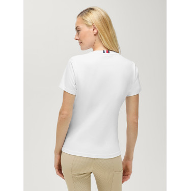 Camiseta de manga corta con strass Tommy Hilfiger Equestrian Malibu para mujer Blanco óptico