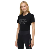 Camiseta de manga corta con strass Tommy Hilfiger Equestrian Malibu para mujer Negro Camiseta de manga corta con strass Tommy Hilfiger Equestrian Malibu para mujer Negro
