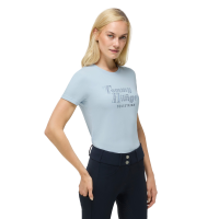 Camiseta de manga corta con strass Tommy Hilfiger Equestrian Malibu para mujer Azul Sweet