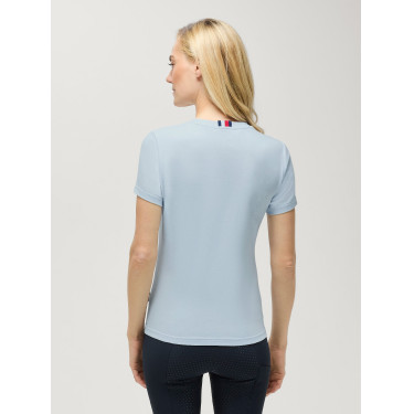 Camiseta de manga corta con strass Tommy Hilfiger Equestrian Malibu para mujer Azul Sweet