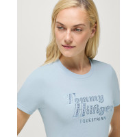 Camiseta de manga corta con strass Tommy Hilfiger Equestrian Malibu para mujer Azul Sweet