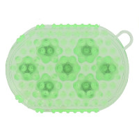 Guante doble cara almohaza y masaje Verde