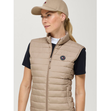 Chaleco acolchado sin mangas Tommy Hilfiger Equestrian Serano para mujer Beige