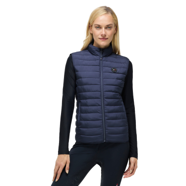 Chaleco acolchado sin mangas Tommy Hilfiger Equestrian Serano para mujer Índigo desteñido Azul