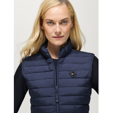 Chaleco acolchado sin mangas Tommy Hilfiger Equestrian Serano para mujer Índigo desteñido Azul