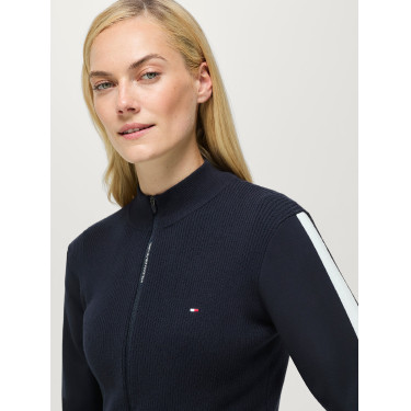 Chaqueta de punto con cremallera Tommy Hilfiger Equestrian Mirada para mujer Cielo del desierto Azul