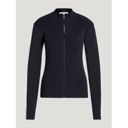 Chaqueta de punto con cremallera Tommy Hilfiger Equestrian Mirada para mujer Cielo del desierto Azul