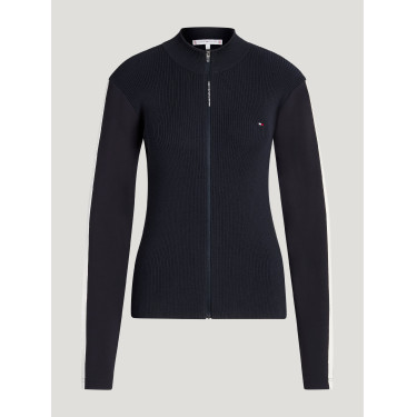 Chaqueta de punto con cremallera Tommy Hilfiger Equestrian Mirada para mujer Cielo del desierto Azul