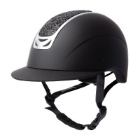 Casco de equitación adorno de cristal Horze Arix II Negro / negro