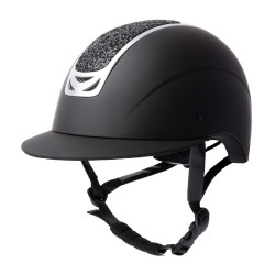Casco de equitación adorno de cristal Horze Arix II Negro / negro