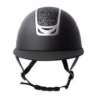Casco de equitación adorno de cristal Horze Arix II Negro / negro