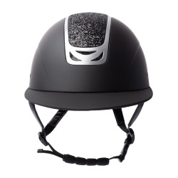 Casco de equitación adorno de cristal Horze Arix II Negro / negro