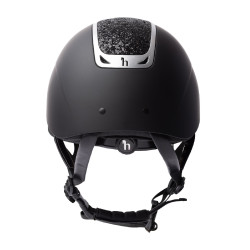Casco de equitación adorno de cristal Horze Arix II Negro / negro