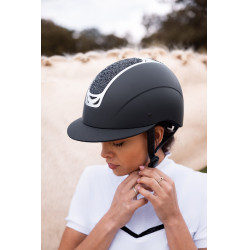 Casco de equitación adorno de cristal Horze Arix II Negro / negro