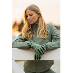 Guantes de equitación de verano Horze Nichelle para mujer Rocío marino Gris