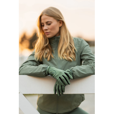 Guantes de equitación de verano Horze Nichelle para mujer Rocío marino Gris