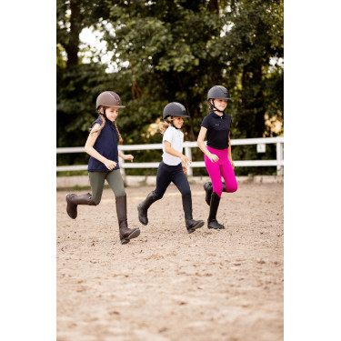 Mallas de Equitación con Asiento Completo de Siliconapara Niños Madison Horze Rosa remolacha