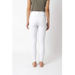 Pantalón de equitación con refuerzos Grip Horze Grand Prix Pro para mujer Blanco / azul turquesa