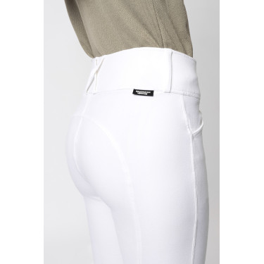 Pantalón de equitación con refuerzos Grip Horze Grand Prix Pro para mujer Blanco / azul turquesa