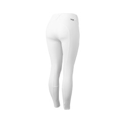 Pantalón de equitación con refuerzos Grip Horze Grand Prix Pro para mujer Blanco / azul turquesa