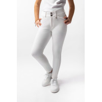 Pantalones de Montar con AsientoCompleto de Silicona para Niños Grand Prix Horze Blanco