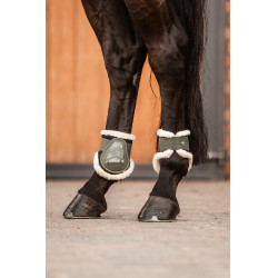 Protectores de Menudillo con ForroPolar Caliber Horze Escarabajo verde caqui